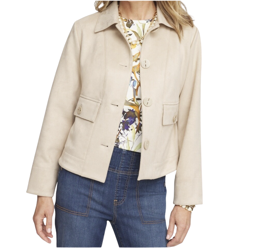 Faux Suede Cropped Jacket